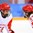 GANGNEUNG, SOUTH KOREA - FEBRUARY 17: Olympic Athletes from Russia's Alevtina Shtaryova #68 and Anna Shokhina #97 talk between plays against Team Switzerland during quarterfinal round action at the PyeongChang 2018 Olympic Winter Games. (Photo by Matt Zambonin/HHOF-IIHF Images)

